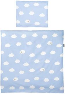 Roba 'Kleine Wolke' Wiegenbettwäsche 80 x 80 cm blau/weiß
