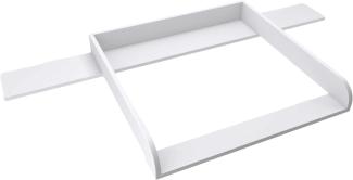 REGALIK Wickelaufsatz für Hemnes Kommode mit 8 Schubladen IKEA 78cm x 80cm - Abnehmbar Wickeltischaufsatz für Kommode in Weiß - Abgeschlossen mit ABS Material 2mm mit Abgerundeten Frontplatten