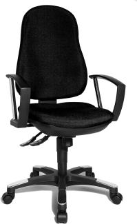 Topstar 9020AG20, Trend SY 10, Bürostuhl, Schreibtischstuhl, ergonomisch, mit Armlehnen, Bezugsstoff schwarz