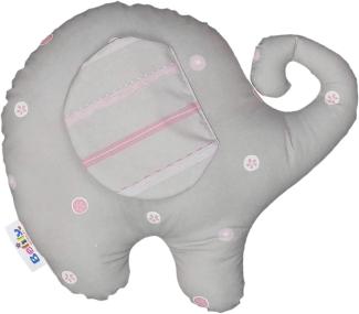 Belily 'Elefant' Kuschelkissen (Leopard Zimmer) grau/pink