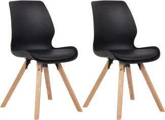 2er Set Stuhl Luna Kunststoff (Farbe: schwarz)