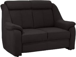 Cavadore 2-Sitzer Beata / 2er Couch im modernen Design / 138 x 98 x 92 / Mikrofaser Schwarz