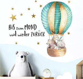 Little Deco 'Bis zum Mond Tiere im Ballon' Wandtattoo
