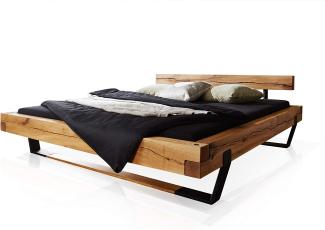 Möbel-Eins SANTERO Massivholzbett mit Balkenkopfteil, Wildbuche geölt 160 x 200 cm