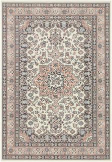 Orientalischer Kurzflor Teppich Parun Täbriz Creme Rosa - 200x290x0,9cm