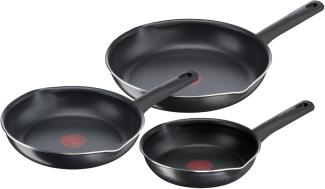 Tefal B56490 Day By Day On 3-Teiliges Pfannenset 20/24/28 Cm | Antihaftversiegeltes Kochgeschirr | Tiefe Form | Hochleistungsfähige Titanium Antihaftversiegelung | Temperaturindikator, Schwarz