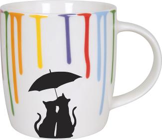 Könitz Becher Rainbowdrops - Cats, Tasse, Kaffeebecher, New Bone China, Bunt, 350 ml, 11 7 275 2652