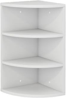 Oskar-Store Eckregal Fabienne, 60 x 30 cm, Weiß, hängendes Bücherregal mit 3 Fächern