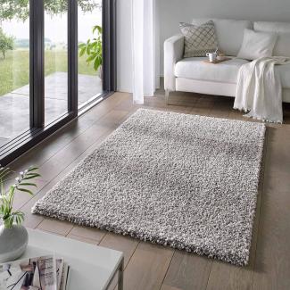 Taracarpet Shaggy Teppich Wohnzimmer Venezia Hochflor Langflor Teppiche modern Grau 300x400 cm