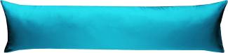 Mako-Satin Seitenschläferkissen Bezug uni / einfarbig türkis 40x145 cm von Bettwaesche-mit-Stil