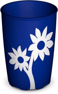 Ornamin Becher mit Anti-Rutsch Blume 220 ml blau-weiß (Modell 820) - Trinkbecher, Pflege-Becher, Kinderbecher