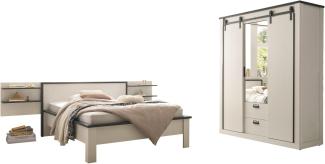Schlafzimmer komplett Set Stove in weiß Pinie Landhaus Liegefläche 140 x 200 cm