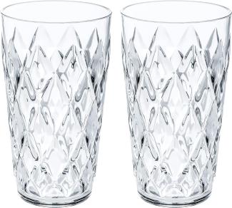 Koziol Glas 2er-Set Crystal L, Longdrinkglas, Becher, Kunststoff, Crystal Clear, 450 ml, 4544535