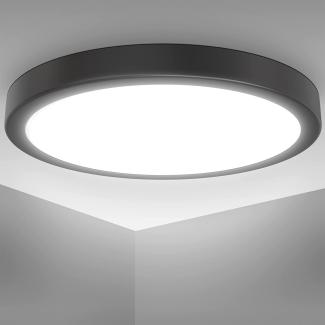 LED Deckenlampe modern flach 24W schwarz Küchen-Deckenlampe Flurleuchte 38cm