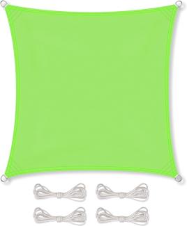 CelinaSun Sonnensegel inkl Befestigungsseile Premium PES Polyester wasserabweisend imprägniert Quadrat 4,6 x 4,6 m grün