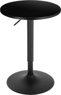 WOLTU Bartisch Stehtisch, höhenverstellbarer Tisch 69,5-91,5 cm, multifunktionaler Partytisch in Wohnzimmer Küche Balkon, Bistrotisch aus MDF Metall, Schwarz, BT35sz