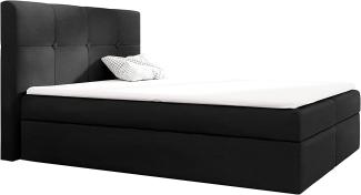 99rooms Verduro Boxspringbett Kunstleder SOFT Schwarz 180x200 cm