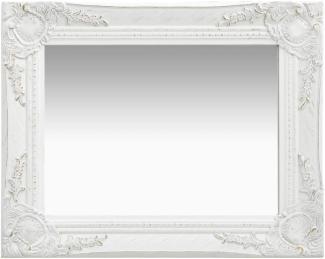 vidaXL Wandspiegel im Barock-Stil 50 x 40 cm Weiß