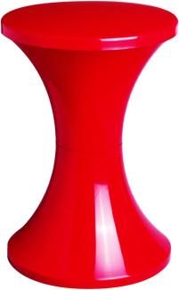 Designklassiker Hocker Tam Tam Pop mit Stauraum unter der Sitzfläche, Stapelbar, leicht, rot