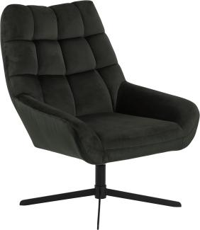 Amazon-Marke: AC Design Furniture Pareesa Lounge Sessel mit Drehfunktion, Bezug in Dunkelgrün und Schwarzen Stahlbeinen, Polstersessel im Modernen Stil, Wohnzimmermöbel, B: 73 x H: 88 x T: 82 cm