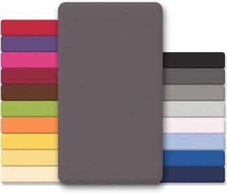 CelinaTex Jersey Topper Spannbettlaken Lucina 200x200-200x220cm anthrazit grau 100% Baumwolle gekämmt bis 12cm Matratzenhöhe Oeko-TEX