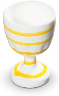 Gelbgeflammt, Eierbecher (Höhe 7,5 cm) - Gmundner Keramik Eierbecher - Mikrowelle geeignet, Spülmaschinenfest
