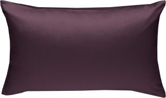 Bettwaesche-mit-Stil Mako-Satin / Baumwollsatin Bettwäsche uni / einfarbig brombeer Kissenbezug 40x60 cm