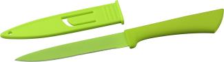 Fackelmann NIROSTA Universalmesser HAPPY, Küchenmesser mit Edelstahlklinge, Gemüsemesser mit Klingenschutz (Farbe: Grün), Menge: 1 Stück