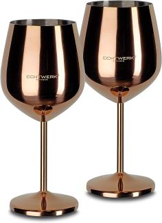 Echtwerk Weinglaser bruchsichere Weingläser-Weinkelche aus Edelstahl 2tlg, 21x 7,3cm, 0,5L Kupfer (39900102582)