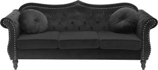 3-Sitzer Sofa Samtstoff schwarz SKIEN