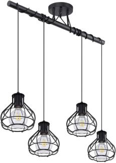 GLOBO Deckenleuchte Innen Wohnzimmer Deckenlampe Schlafzimmer Schwarz 15388-4D