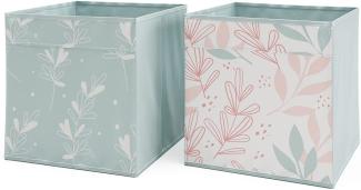 Vicco Faltbox Aufbewahrungsbox Regalbox Türkis Rosa Floral 3 Hartkarton Ablage