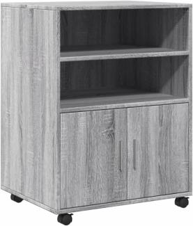 Rollschrank Braun Eichen-Optik 60X48X81 Cm Holzwerkstoff: Grau Sonoma