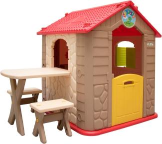 Kinder Spielhaus ab 1 - Garten Kinderhaus mit Tisch - Indoor Kinderspielhaus
