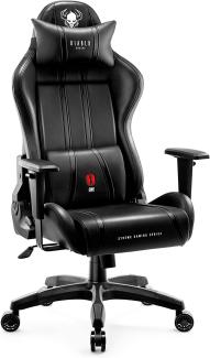 Diablo X-One 2. 0 Gaming Stuhl Bürostuhl Schreibtischstuhl Verstellbare Armlehnen Ergonomisches Design Nacken/-Lendenkissen Schwarz King (XL)