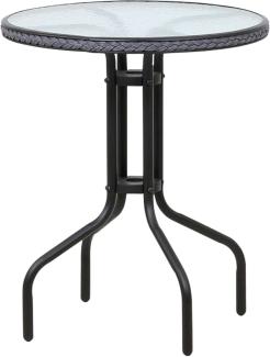 TrendLine Tisch Venezia Ø 60 cm, Höhe:70 cm, rund, schwarz/Glas