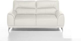 Mivano 2-Sitzer Couch Frisco / 2er Ledercouch in Kunstleder passend zum Sessel und 3er Sofa Frisco / Sofagarnitur / 166 x 92 x 96 / Weiß