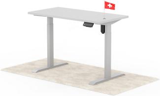 elektrisch höhenverstellbarer Schreibtisch ECO 120 x 60 cm - Gestell Grau, Platte Grau
