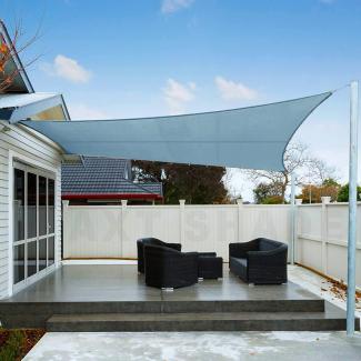 AXT SHADE Sonnensegel Wasserdicht Rechteckig 3x4m Wetterschutz Sonnenschutz PES Polyester mit UV Schutz für Terrasse Balkon Garten-Graublau