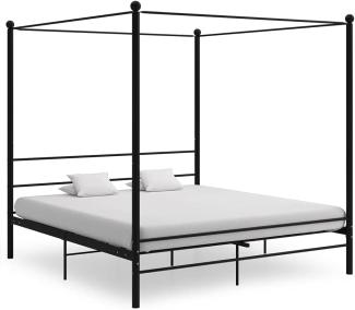 vidaXL Himmelbett Schwarz Metall 180x200 cm