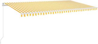 Gelenkarmmarkise Einziehbar 600x350 cm Gelb und Weiß