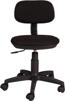 Dmora Bürostuhl auf Rädern, Liftstuhl, Gepolsterter Stoffstuhl, 58x53h77 / 87 cm, schwarze Farbe