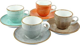 CreaTable 17724 Espressotasse Vintage Nature, mehrfarbig (1 Set, 8-teilig)