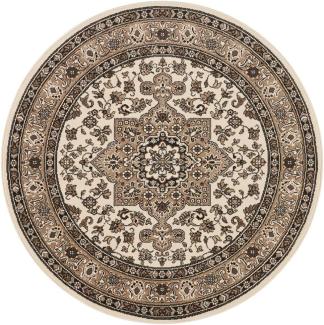 Orientalischer Kurzflor Teppich Parun Täbriz - beige - 160 cm Durchmesser