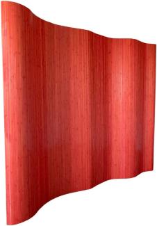 Homestyle4u Paravent Raumteiler, Bambus, rot, 250 x 0,3 x 200 cm (BxTxH)