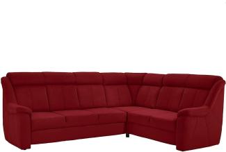 Cavadore Ecksofa Beata / Polstercouch in L-Form / inkl. Relaxfunktion / 261 x 98 x 211 / Mikrofaser Rot