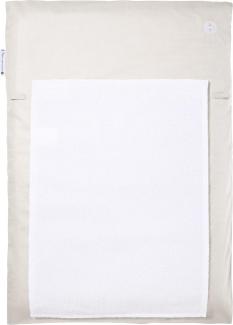 Wickelauflage 50x70 | Wickelunterlage Sand Beige | Wickelauflagenbezug inkl. abnehmbares Frottee Handtuch | Alternative zu Wickelauflage abwaschbar