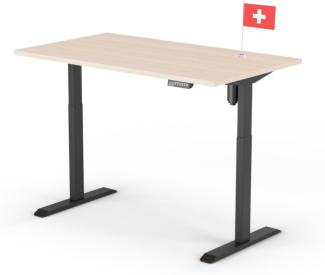 Schreibtisch ECO 140 x 80 cm - Gestell Schwarz, Platte Eiche