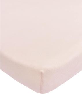 Meyco Baby Uni Spannbettlaken für die Laufgittermatratze (Bettlaken mit weicher Jersey-Qualität, aus 100% Baumwolle, perfekte Passform durch Rundum-Gummizug, atmungsaktiv, Maße: 75 x 95cm), Soft Pink