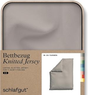 Schlafgut Knitted Jersey Bettwäsche | Bettbezug einzeln 135x200 -140x200 cm | sand-mid